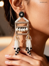 FRAME DROP EARRINGS black