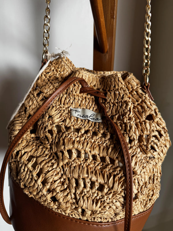Raffia Bucket Bag