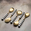 Black & White Serving Spoons Set-Rose Gold