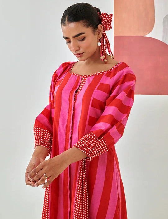 Striped Box Pleat Dress