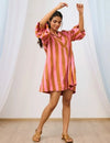 Stripe Printed Short Dress