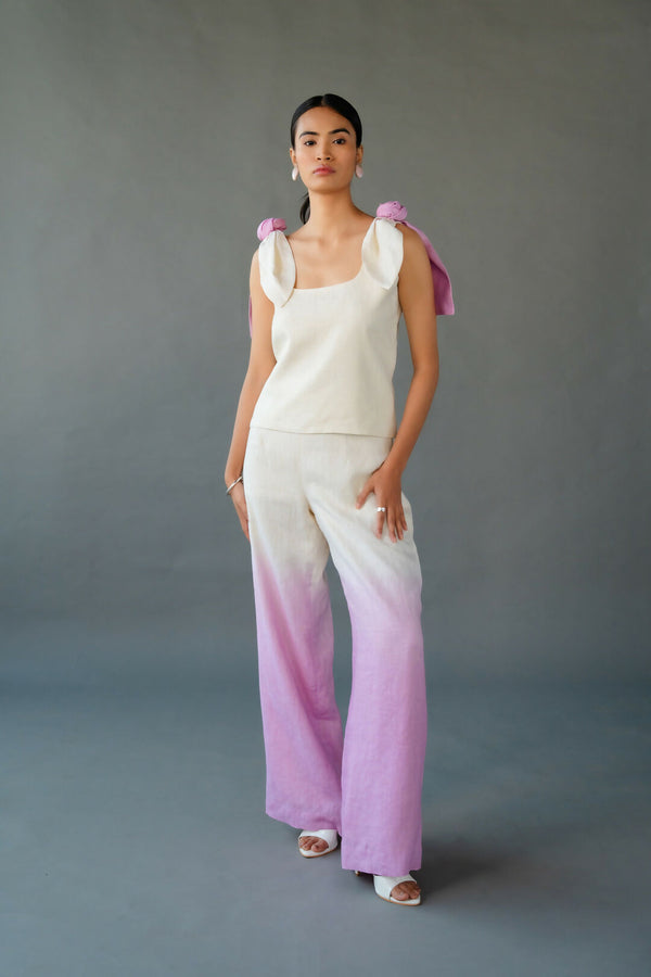 3D Flower Top With Shaded Pant