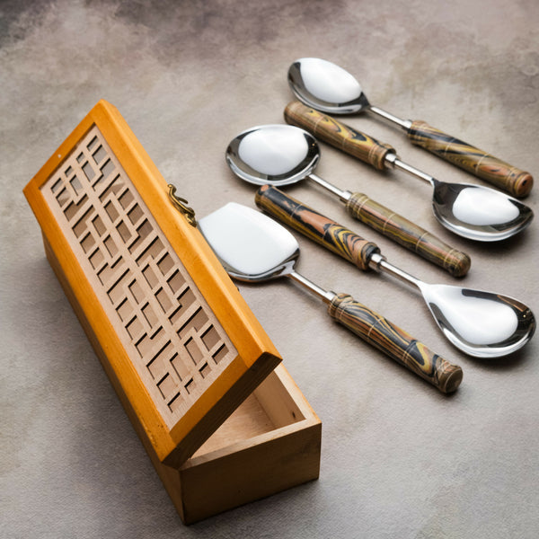 Yellow Grains Serving Spoons Set