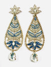 Leafs Drop Blue Earrings