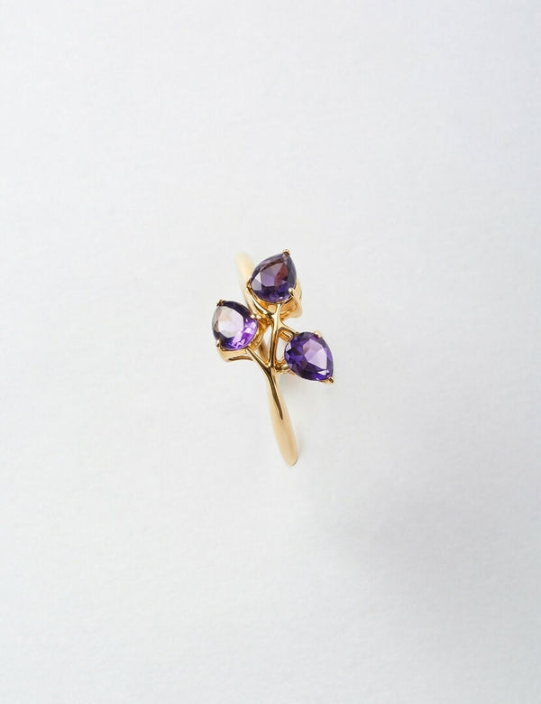 Amethyst 3 Stone Ring