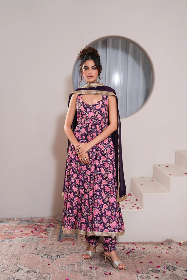 Zinnia Gul Anarkali Set With Dupatta