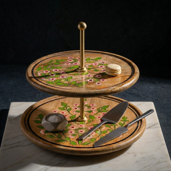 Floral - Two Tier Dessert Stand