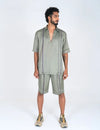 Green Shirt with Purple Pipin