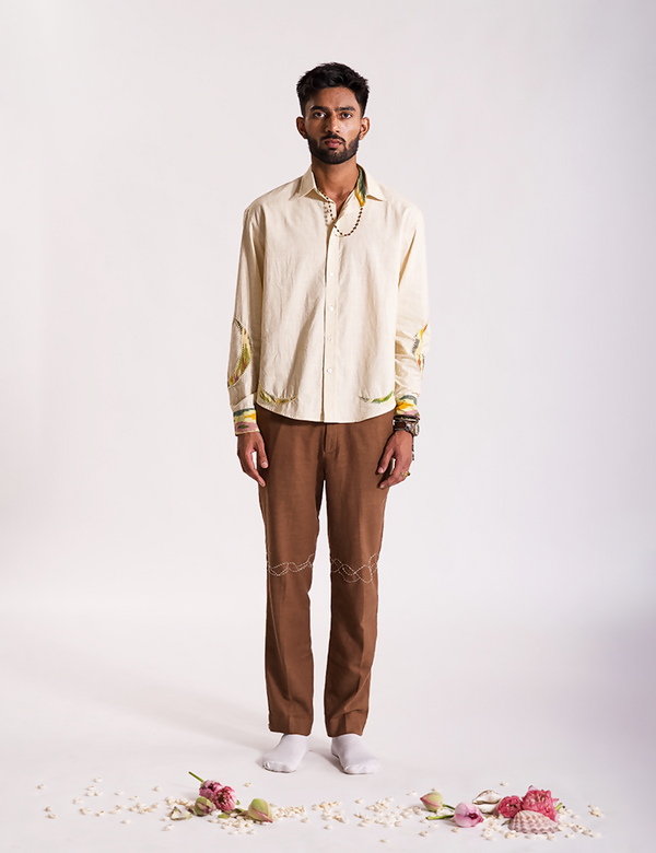 Chandra Applique Shirt - Cream