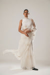 White Floral Organza Saree