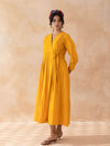Clementia : Cotton Wrap Midi Dress fo in Orange | Casual Summer Dress