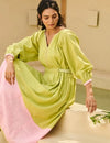 Dual tone embroidered dress