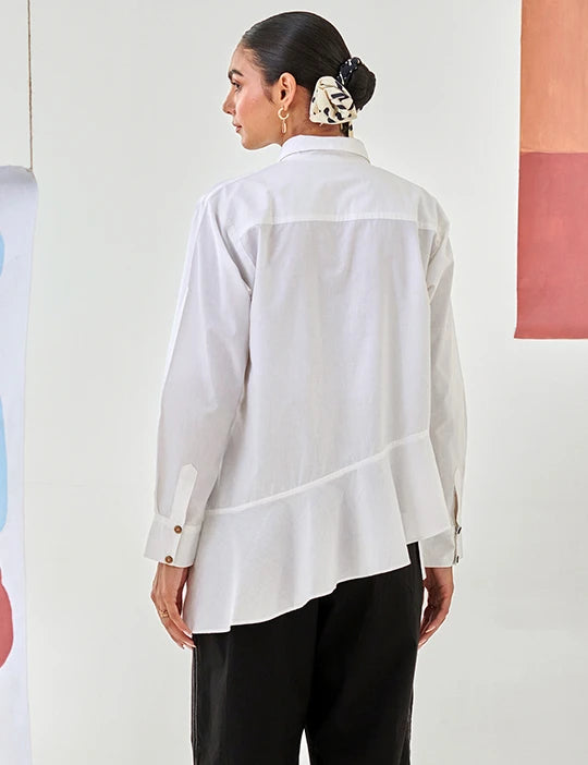 White Asymmetric Shirt