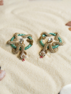 Green snake earrings