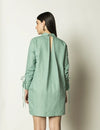 Ruched Sleeves Shirt Dress