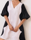 White & Black Short Party Dress