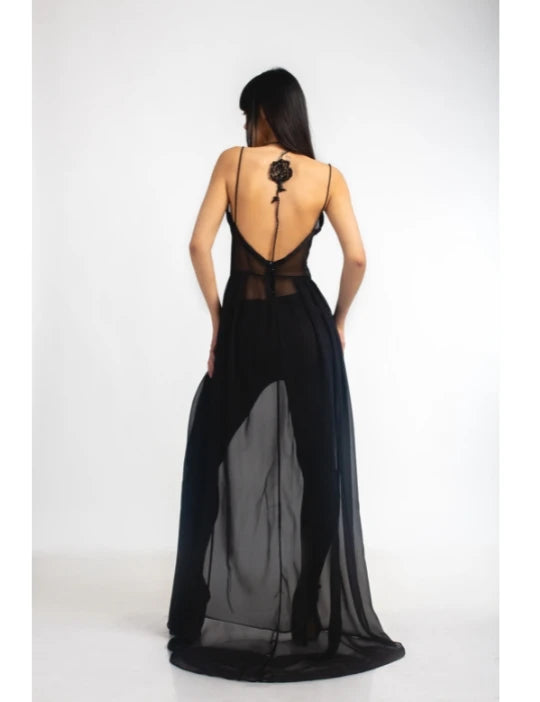 Maxi Dress with Hand Embroidery