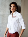 Logus White Hand Embroidered Shirt