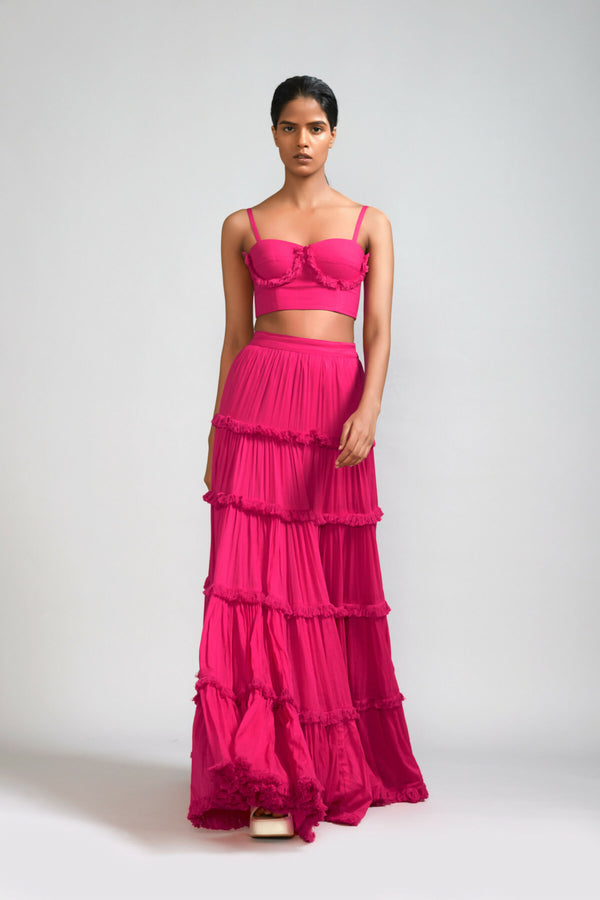 Pink Fringed Corset