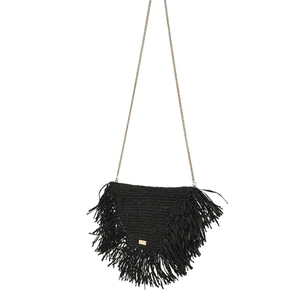 Raffia Moon Crossbody