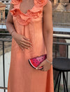 Logus Melon Crystal Embellished Clutch