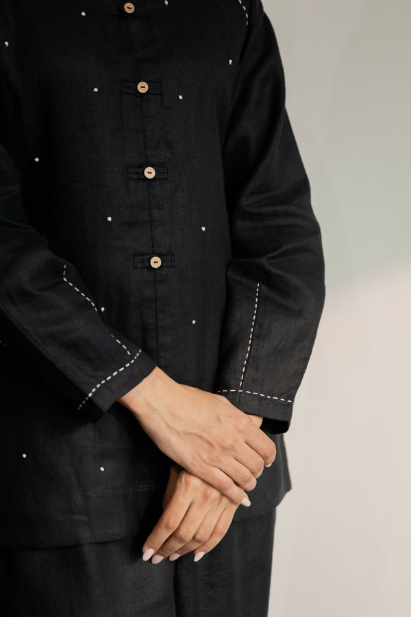 Ebony Black Short Kurta