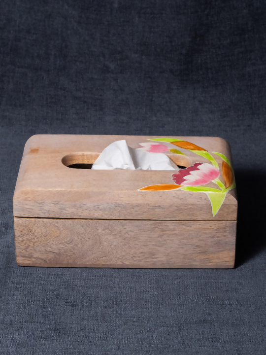 Lotus - Wooden Tissue Box