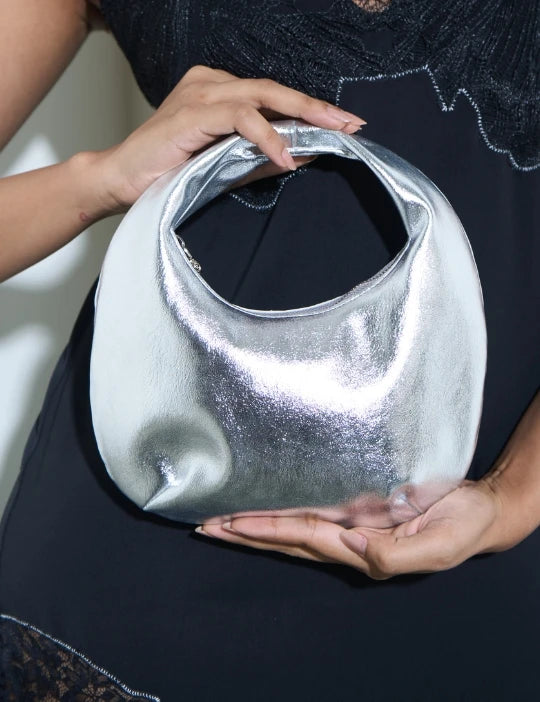 Zain Mini Hobo - Silver