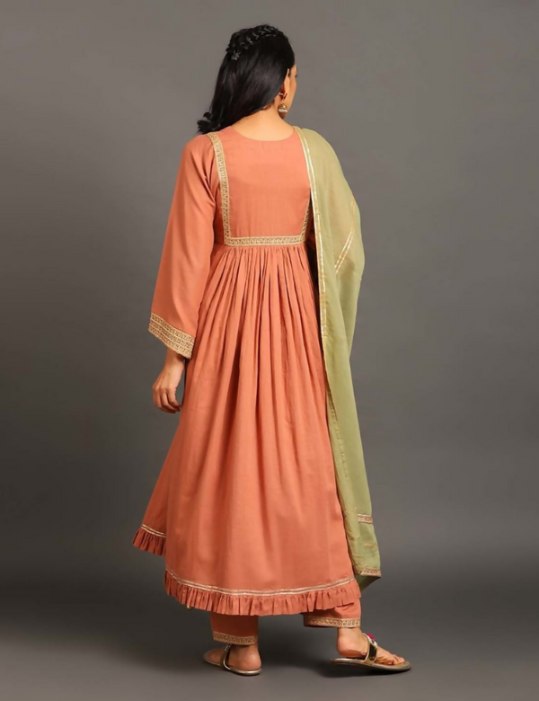 Rust Haseena Kurta Set