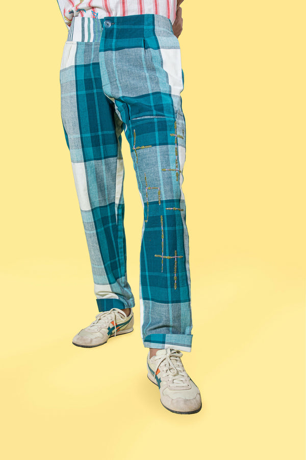 Safari Pants - WHITE/TEAL