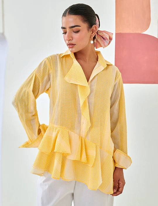 Yellow Asymmetric Shirt