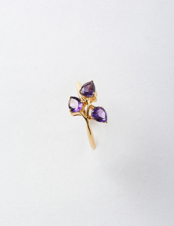 Amethyst 3 Stone Ring