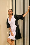 White & Black Short Party Dress