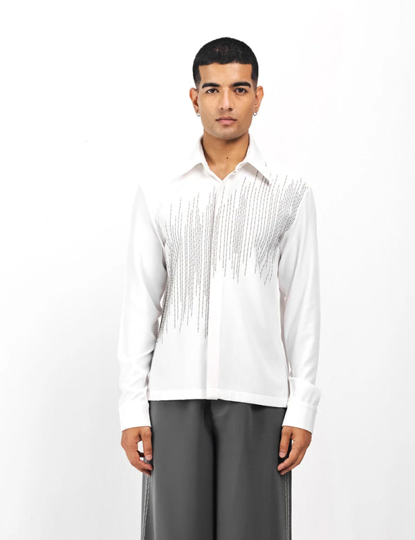 IVORY GLITCH ROOT SHIRT