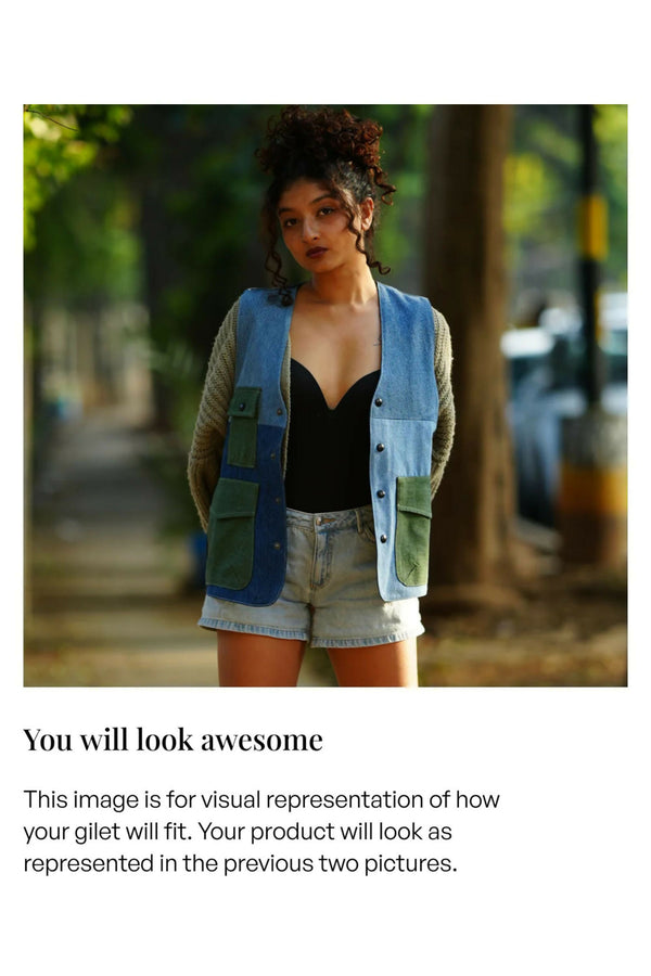 Un Denim - Upcycled Denim Gilet Jacket | G169
