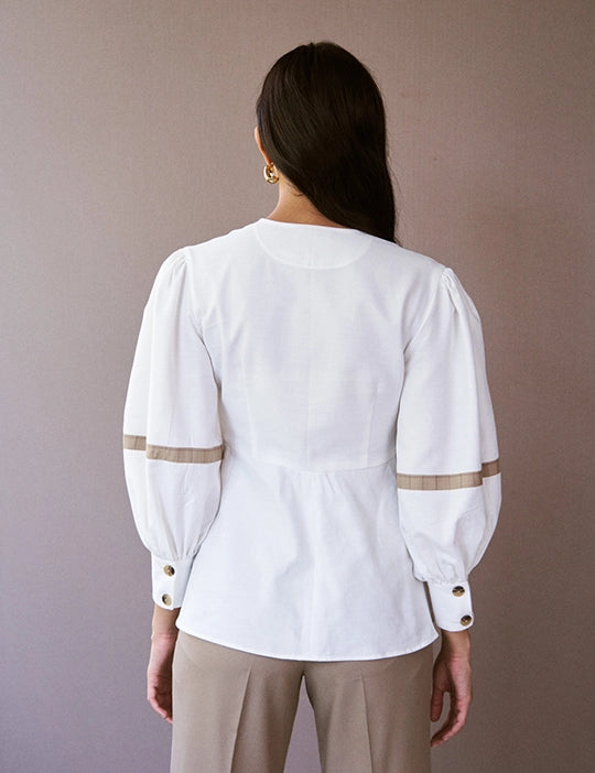 Logus White Top With Sleeve Detail