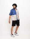Grey-Blue Colorblocked Co-ord Set