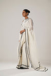 White Patti Saree