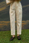 Pink Foliage Straight Trousers