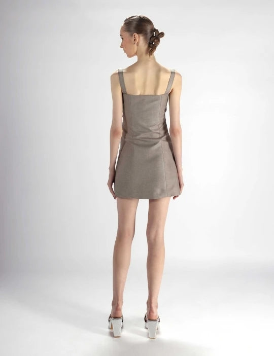 Grey Embroidered Dress