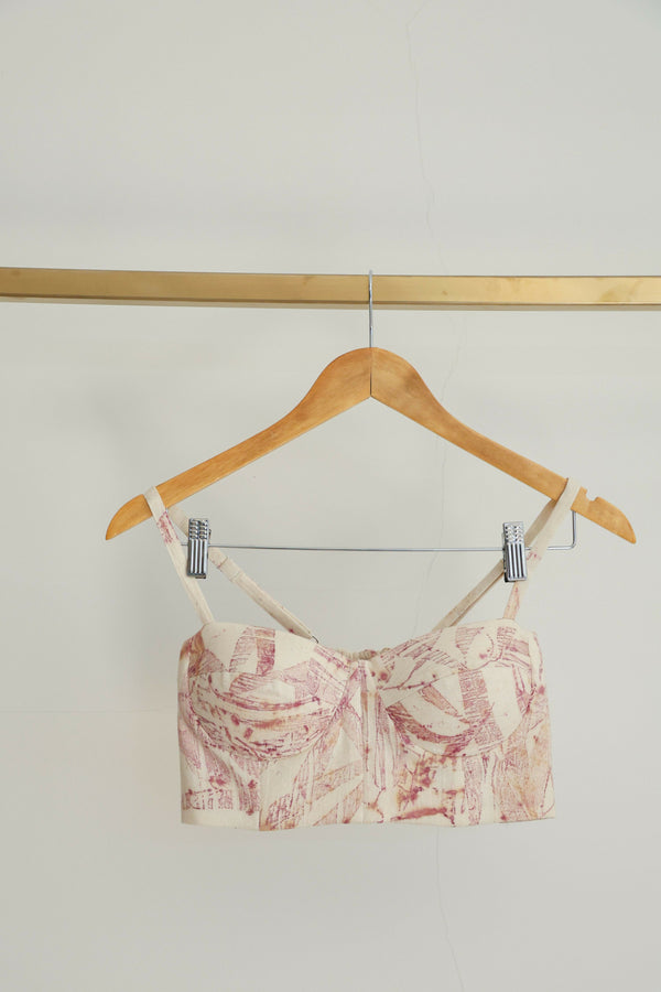 Pink Foliage 3-Piece Set (With Bralette)