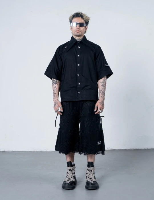 Spider-Web Collar Shirt