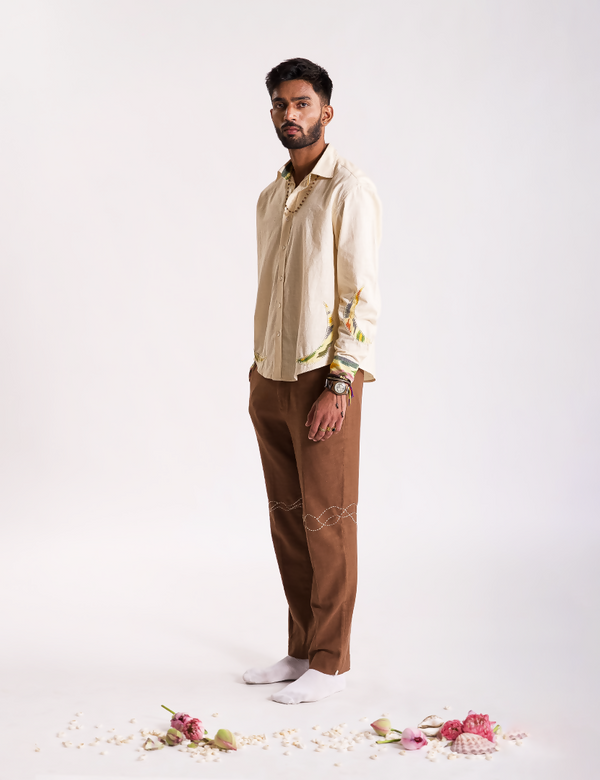 Chandra Applique Shirt - Cream