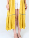 Yellow-Green Braided Gather Long Cape