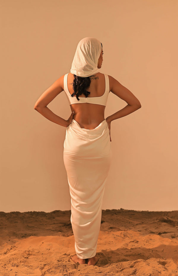 Poe Satin Drape Dress