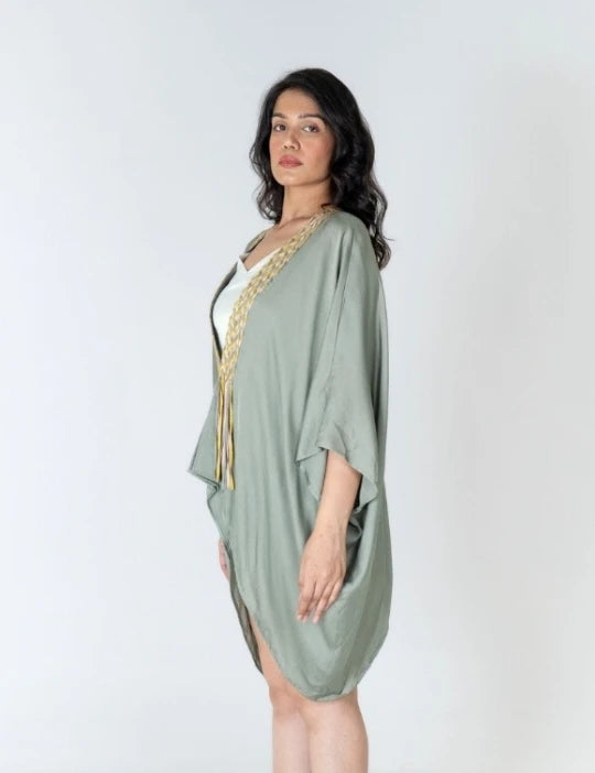 Green Braided Short Cape