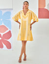 Yellow Check Short Dress