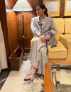 Hanging Lapel Embroidered Blazer