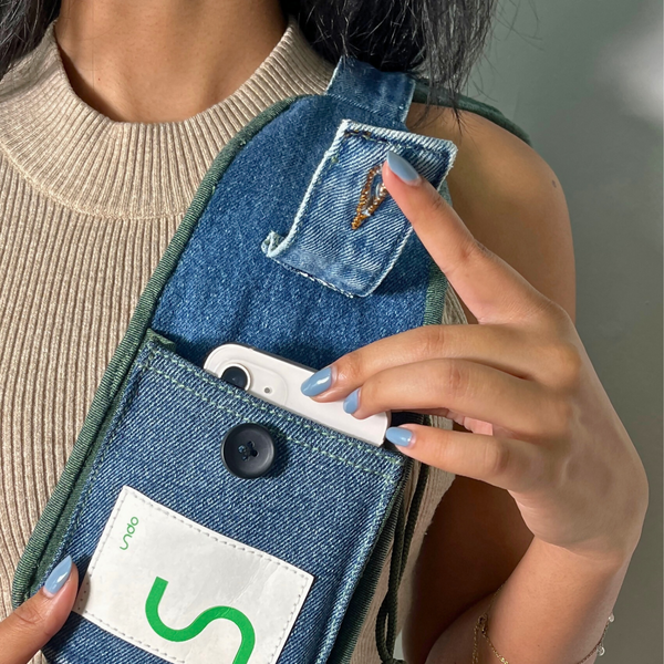 Un Denim - Crossbody Sling Bag with Bottle Holder