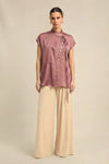 Brick Red Crew Neck Blouse